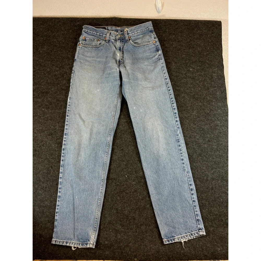 Vintage 90s Levis 550 Red Tab Jeans Mens 32x34 Relaxed Fit Light Wash Denim